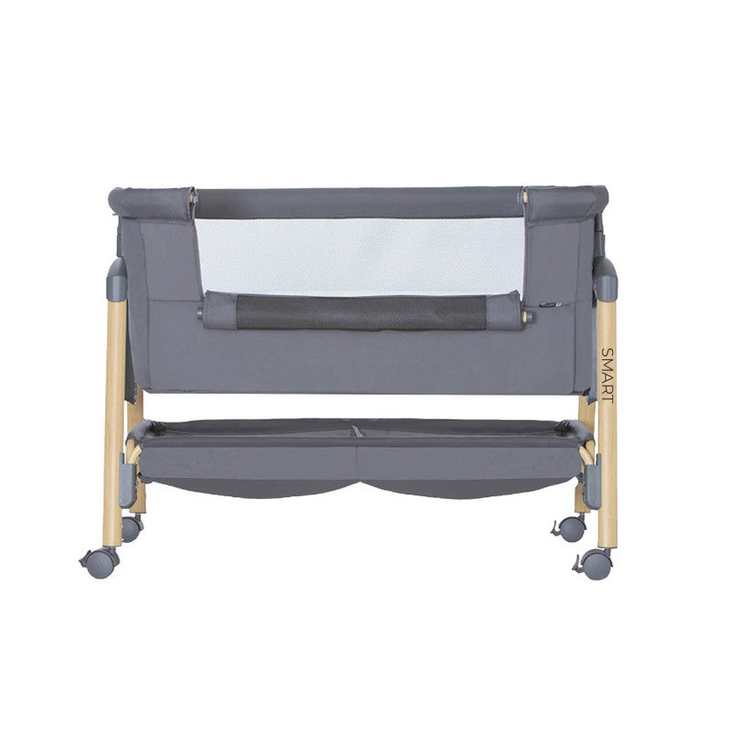 Asalvo Smart 2-in 1 Co-Sleeping Mini Crib & Bed with Mattress - Grey, - 0-6 months