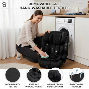 Asalvo Route Fix Convertible Car Seat, Group 1/2/3 (9-36kg), Isofix + Top Tether, Black