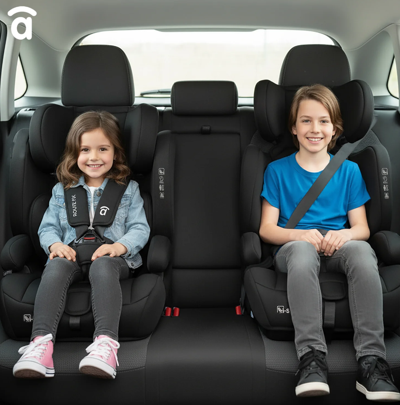 Asalvo Route Fix Convertible Car Seat, Group 1/2/3 (9-36kg), Isofix + Top Tether, Black
