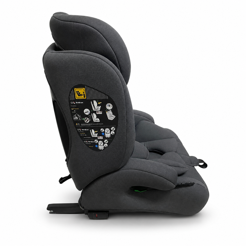 Asalvo Route Fix Convertible Car Seat, Group 1/2/3 (9-36kg), Isofix + Top Tether, Grey