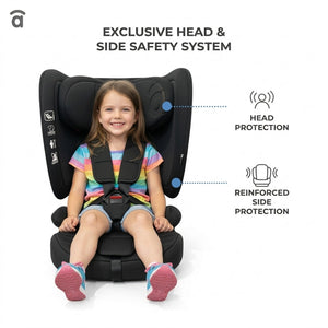Asalvo Neocare i-Size Convertible Car Seat ECE R129 - Black (0-12 years) Multi-Stage Protection
