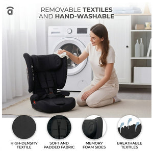 Asalvo Neocare i-Size Convertible Car Seat ECE R129 - Black (0-12 years) Multi-Stage Protection