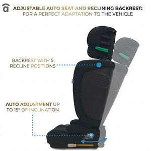 Asalvo Omniguard Convertible Car Seat Black, Isofix, I-Size, ECE R129 (4-12 years)