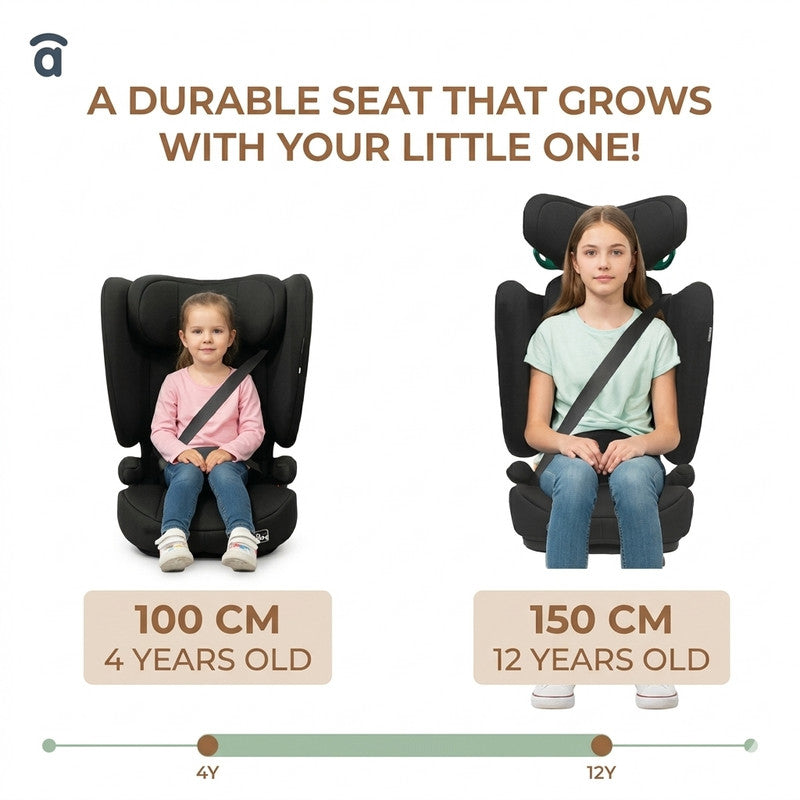 Asalvo Omniguard Convertible Car Seat Black, Isofix, I-Size, ECE R129 (4-12 years)