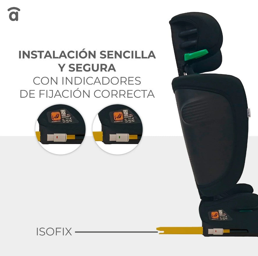 Asalvo Omniguard Convertible Car Seat Black, Isofix, I-Size, ECE R129 (4-12 years)