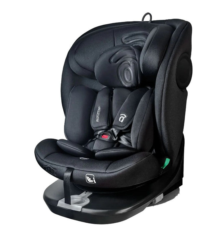 Asalvo Austen 360° Rotating Car Seat 3 Black, i-Size, ISOFIX and Top Tether, Black - 0-12 years