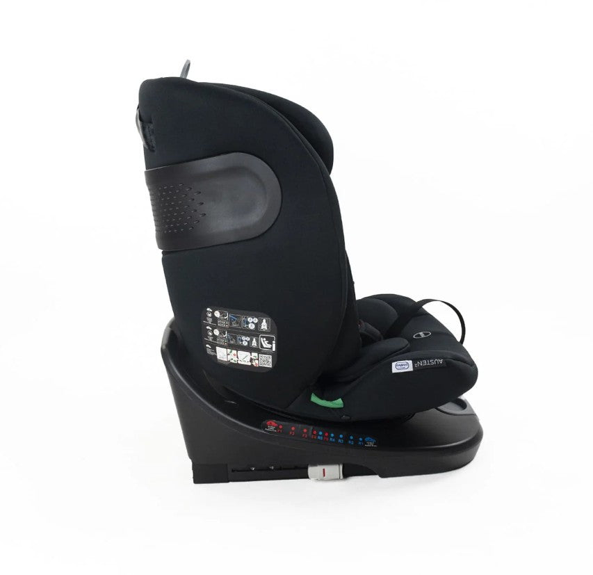Asalvo Austen 360° Rotating Car Seat 3 Black, i-Size, ISOFIX and Top Tether, Black - 0-12 years
