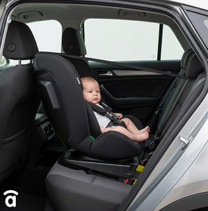 Asalvo Protocare, 360º Rotating Car Seat Grey, Isofix + Top Teether, I-Size & ECE R129 approved - 0-12 years