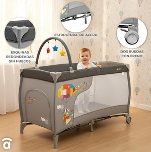 Asalvo Completa Travel Crib Umbrella, 3-in-1, Cradle, Playard & Changing Table - 0-months to 15 kg.