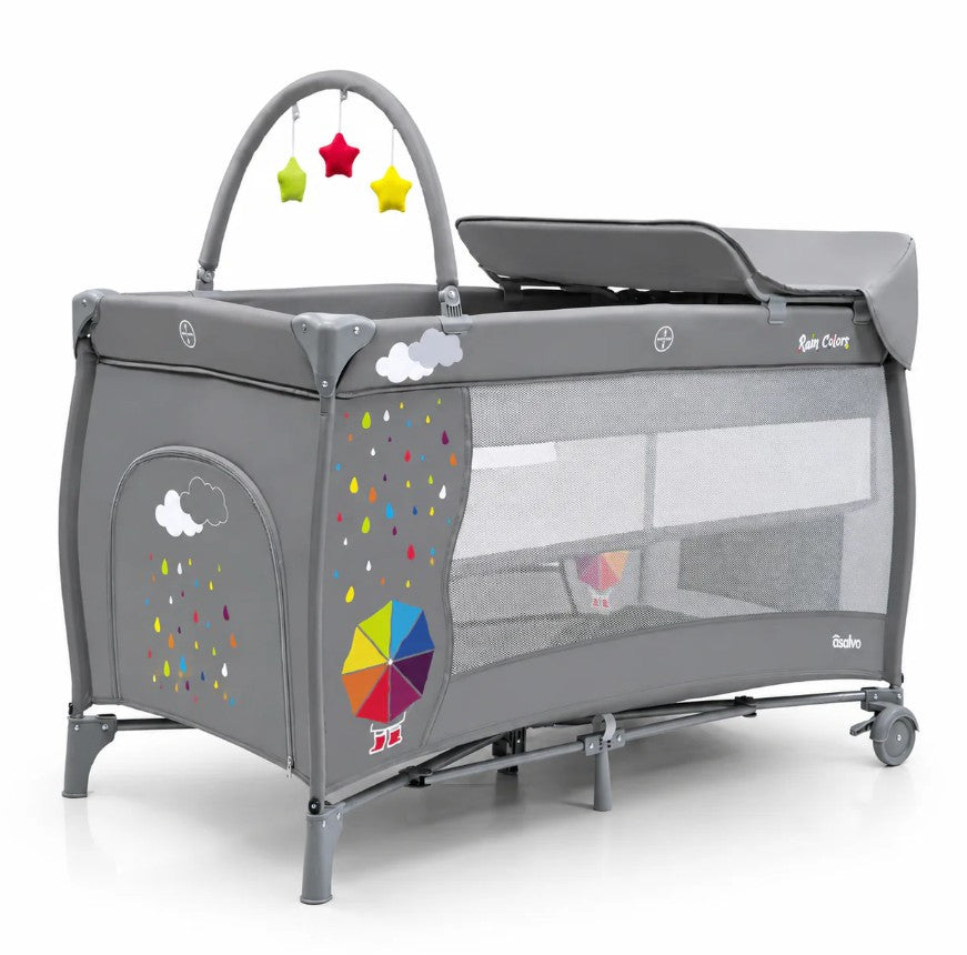 Asalvo Completa Travel Crib Umbrella, 3-in-1, Cradle, Playard & Changing Table - 0-months to 15 kg.