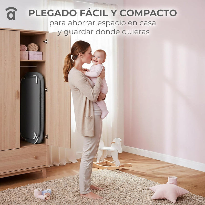 Asalvo Smart 2-in 1 Co-Sleeping Mini Crib & Bed with Mattress - Beige, 0-6 months