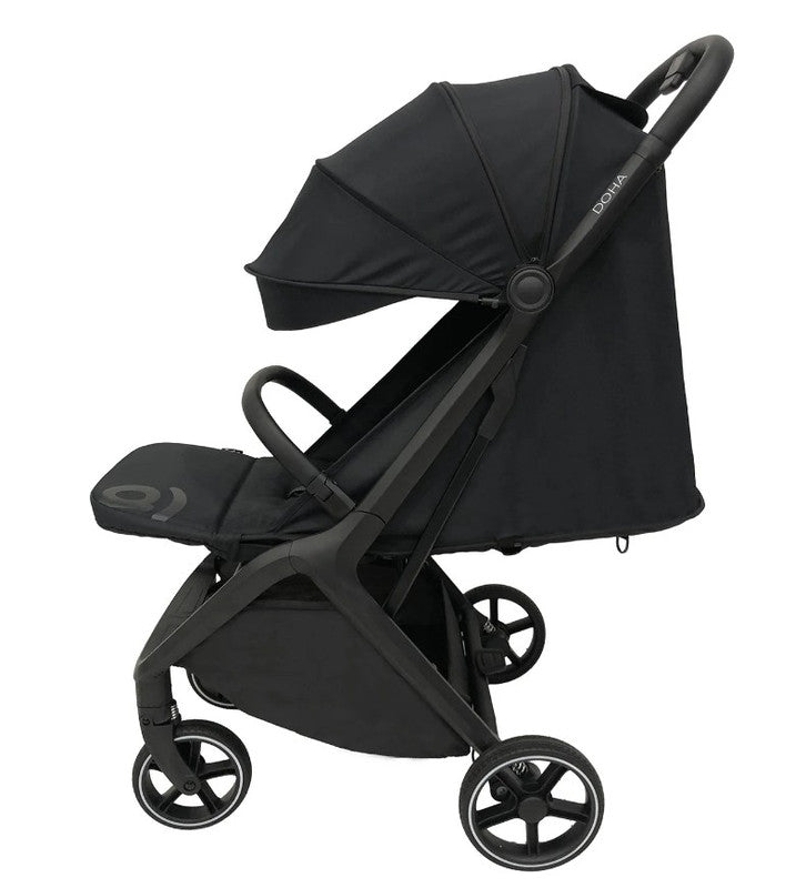 Asalvo Doha Stroller Black, One-click Fold, Lightweight & Compact - 0-4 years