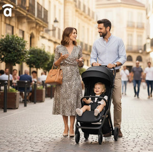 Asalvo Doha Stroller Black, One-click Fold, Lightweight & Compact - 0-4 years