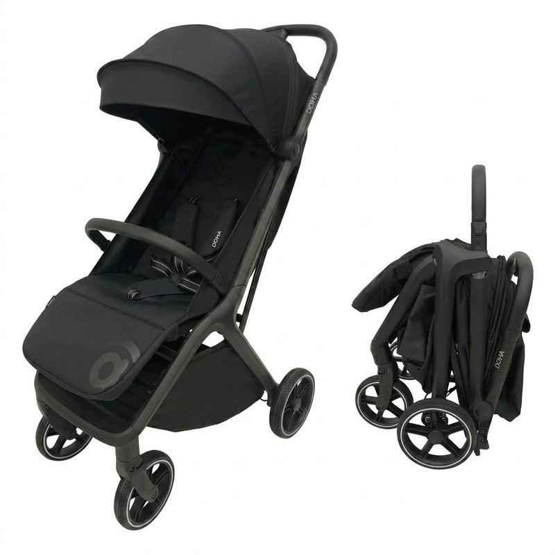 Asalvo Doha Stroller Black, One-click Fold, Lightweight & Compact - 0-4 years