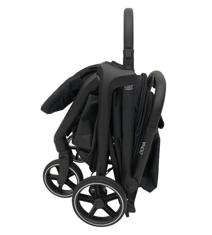 Asalvo Doha Stroller Black, One-click Fold, Lightweight & Compact - 0-4 years