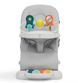 Asalvo Baby Bouncer Hawaii Grey, Ligthweight, Compact Fold with Toys - 0-6 months