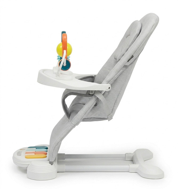 Asalvo Baby Bouncer Hawaii Grey, Ligthweight, Compact Fold with Toys - 0-6 months