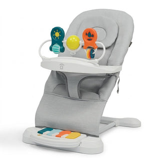 Asalvo Baby Bouncer Hawaii Grey, Ligthweight, Compact Fold with Toys - 0-6 months