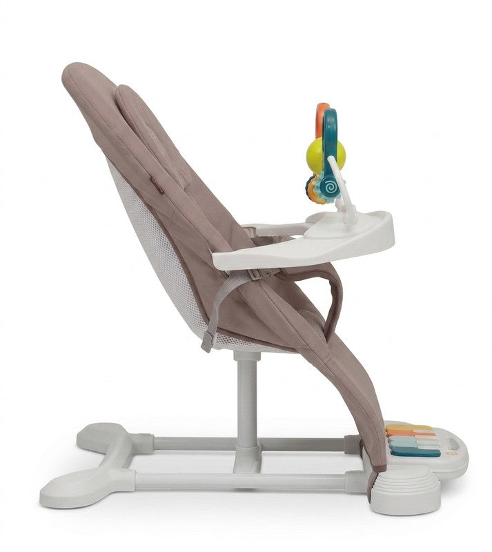 Asalvo Baby Bouncer Hawaii Beige, Ligthweight, Compact Fold with Toys - 0-6 months
