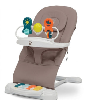 Asalvo Baby Bouncer Hawaii Beige, Ligthweight, Compact Fold with Toys - 0-6 months