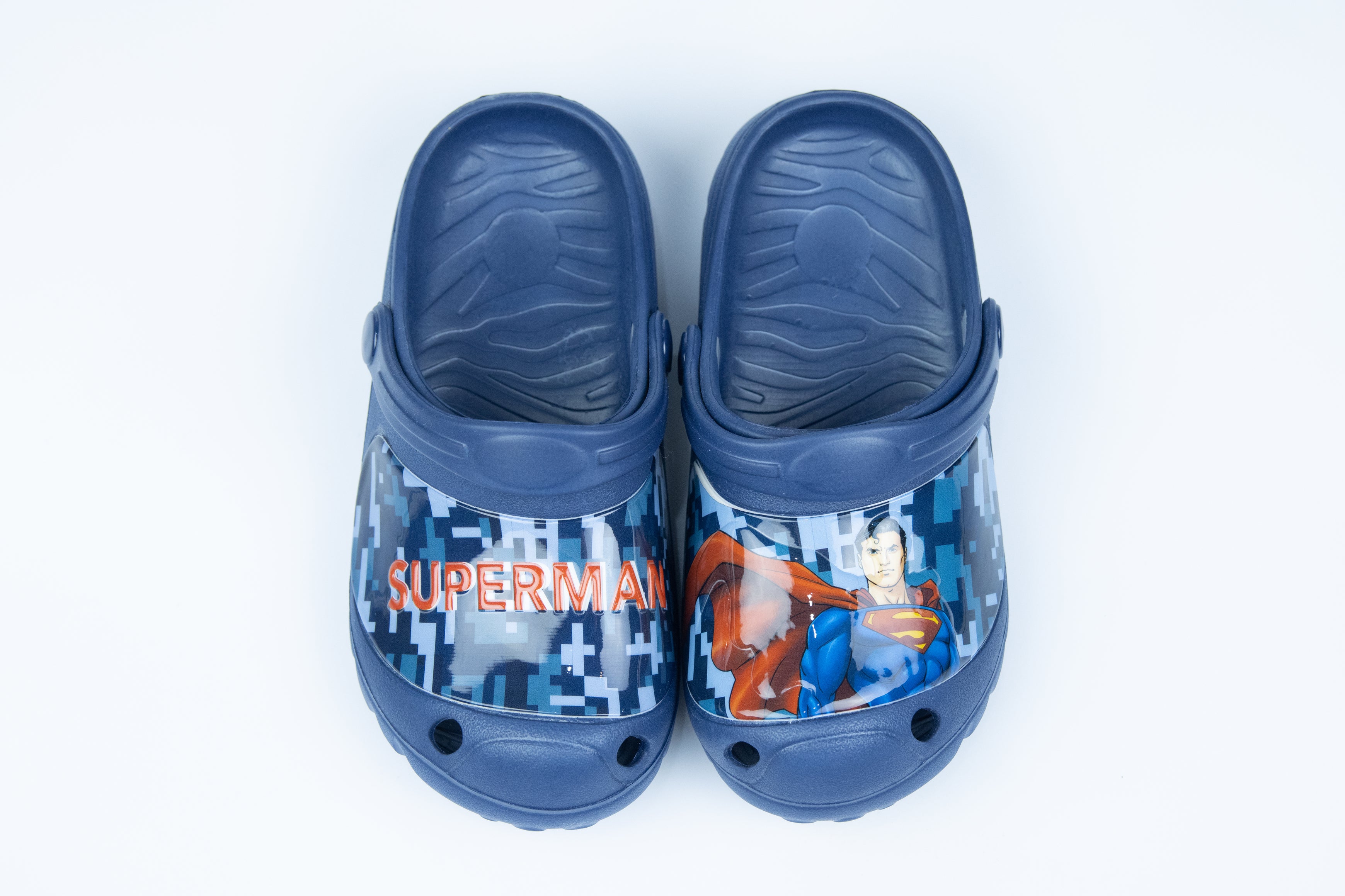 Superman Kids Clogs Lightweight & Comfortable Slip-On Sandals – For Boys – Dark Blue