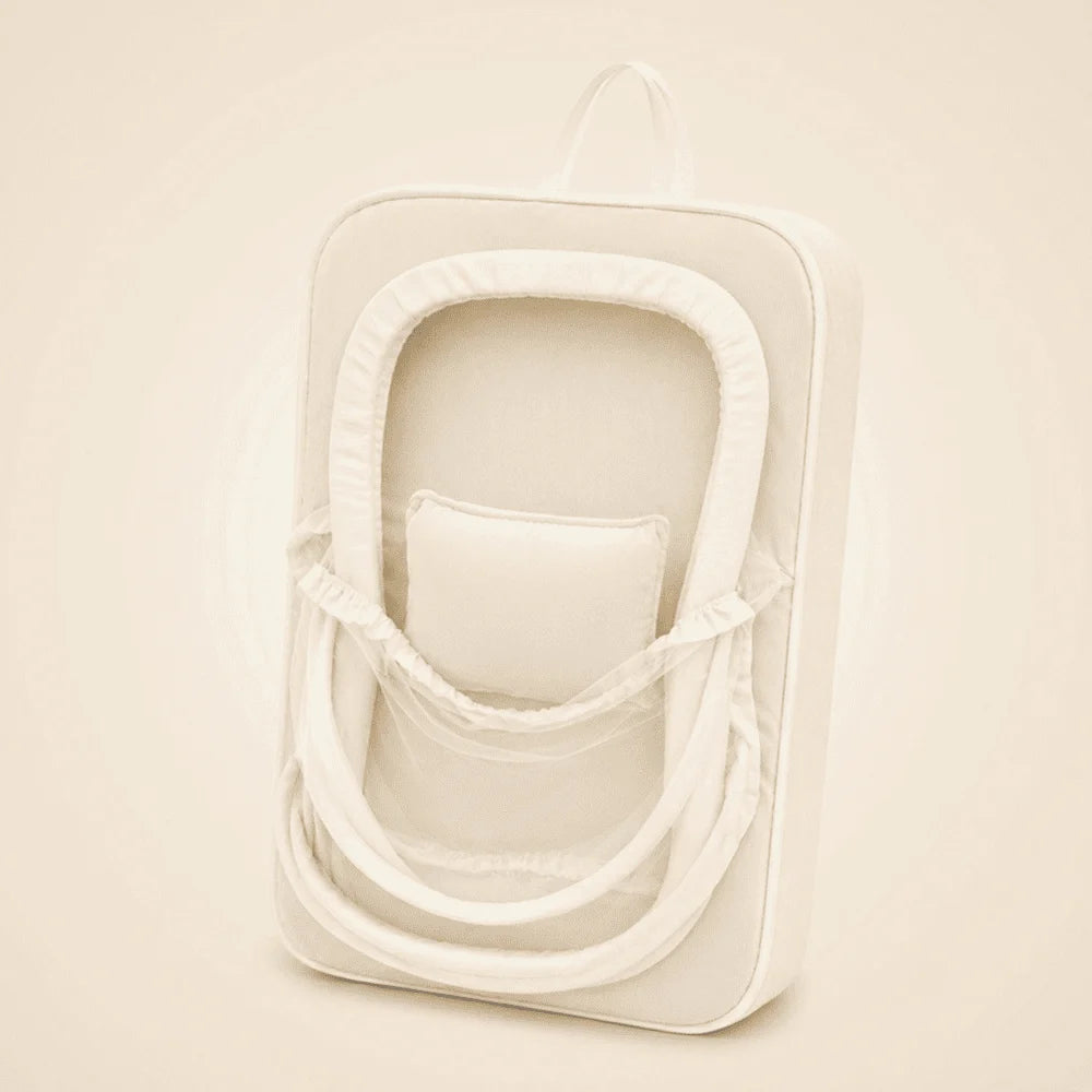 Portable Baby Nest with Zippered Mosquito Net - Melton Fabric