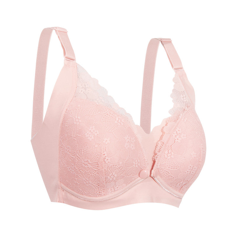Okus - Pretty Lace Maternity & Nursing Bra - Pink - Small