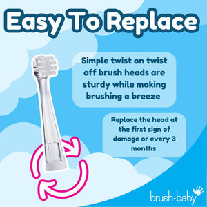 BabySonic Replacement Brush Heads 0-18 mths (2 Pack)