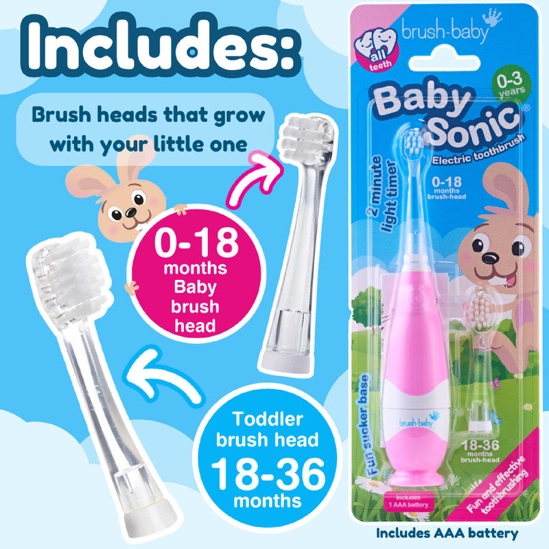 BabySonic Pink Electric Toothbrush 0-3 yrs