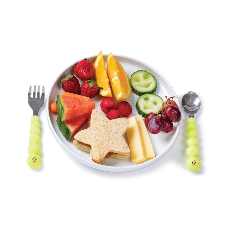 Melii Silicone Caterpillar Spoon & Fork Set