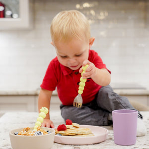 Melii Silicone Caterpillar Spoon & Fork Set