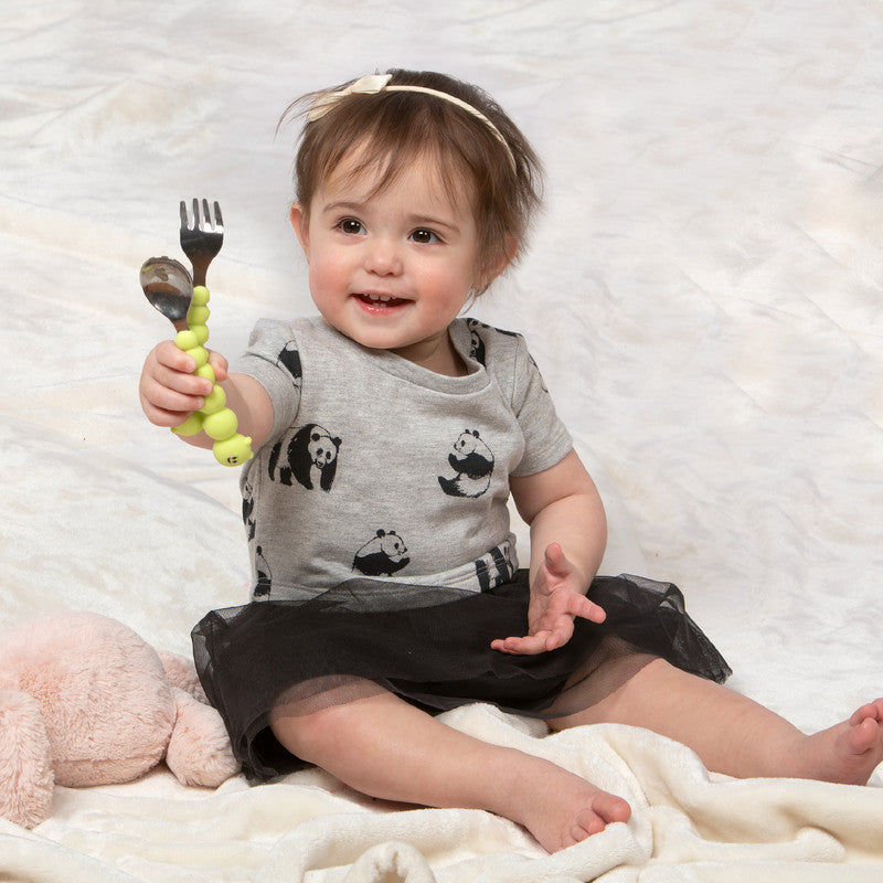 Melii Silicone Caterpillar Spoon & Fork Set