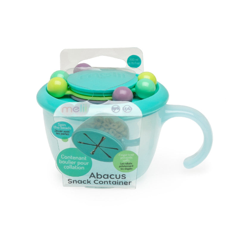 Melii Abacus Snack Container with finger trap Turquoise