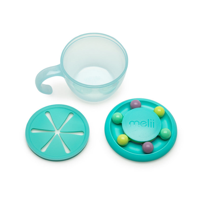 Melii Abacus Snack Container with finger trap Turquoise