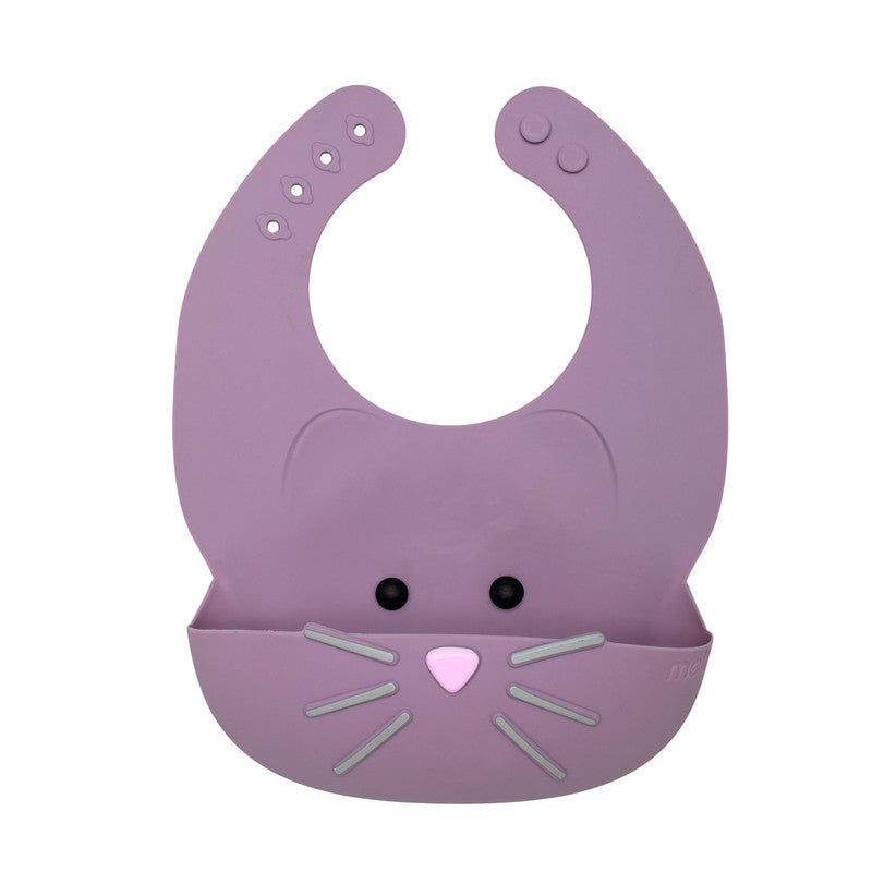 Melii Silicone Bib Purple Cat