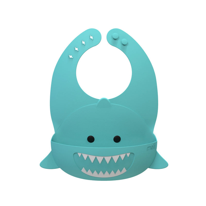 Meli Silicone Bib Turquoise Shark