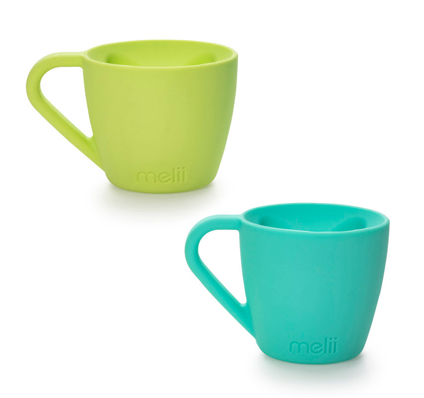 Melii Silicone Bear Mug - 2 Pack (Mint & Turquoise)