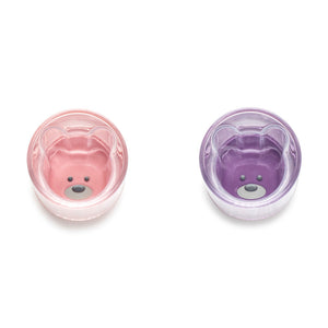 Melii Double Walled Bear Plastic Cup Purple & Pink 145ml 2 pcs