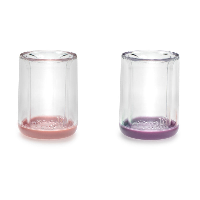 Melii Double Walled Bear Plastic Cup Purple & Pink 145ml 2 pcs