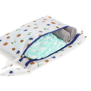 Melii - Multi Purpose Waterproof Wet Bag - White & Navy Bear