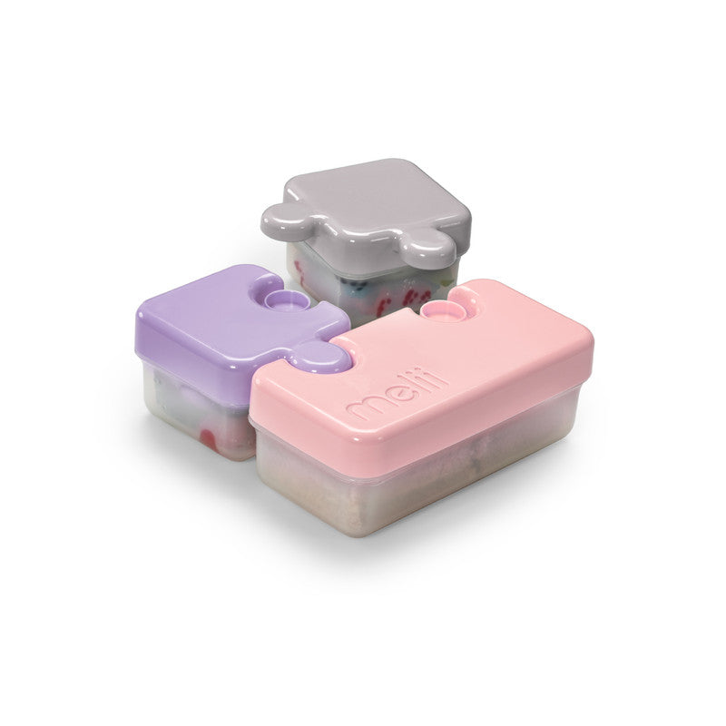 Melii Puzzle Food Container - Pink, Purple, Grey