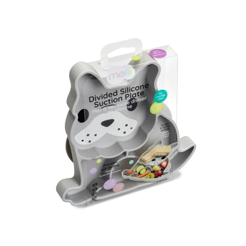 Melii Divided Silicone Suction Plate Grey Bulldog