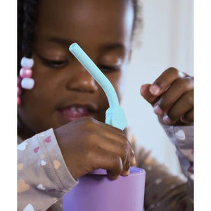 Melii Silicone Straws with Animals clip Design & Cleaning Brush 6 pcs