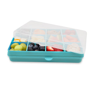 Melii Snackle Food Container with Removable Divider Turquoise 4oz