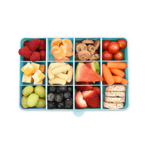 Melii Snackle Food Container with Removable Divider Turquoise 4oz
