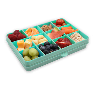 Melii Snackle Food Container with Removable Divider Turquoise 4oz
