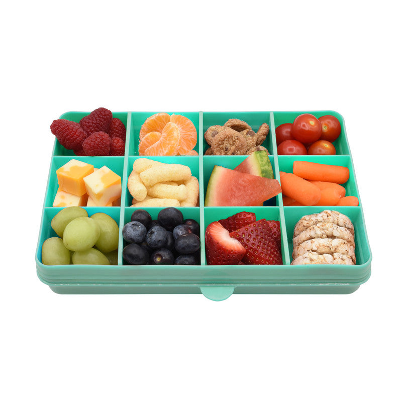 Melii Snackle Food Container with Removable Divider Turquoise 4oz