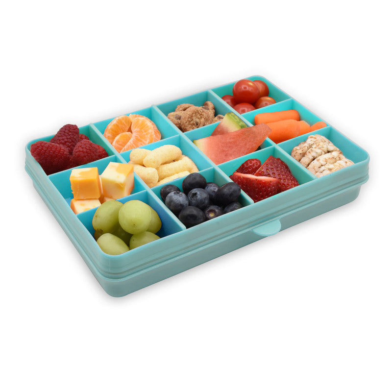 Melii Snackle Food Container with Removable Divider Turquoise 4oz