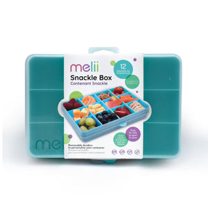 Melii Snackle Food Container with Removable Divider Turquoise 4oz