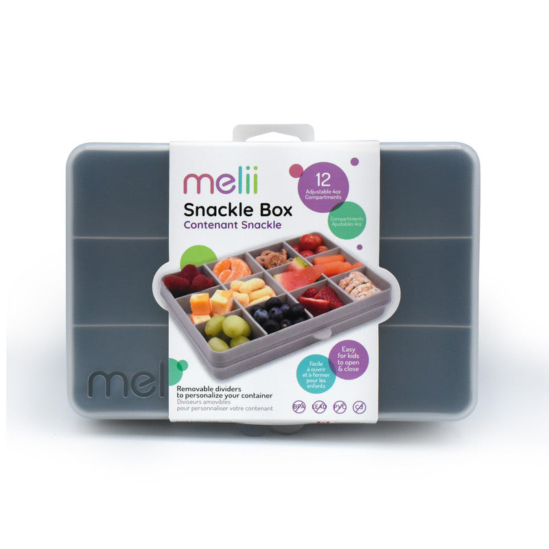 Melii Snackle Food Storage Container with Removable Divider Grey 4oz